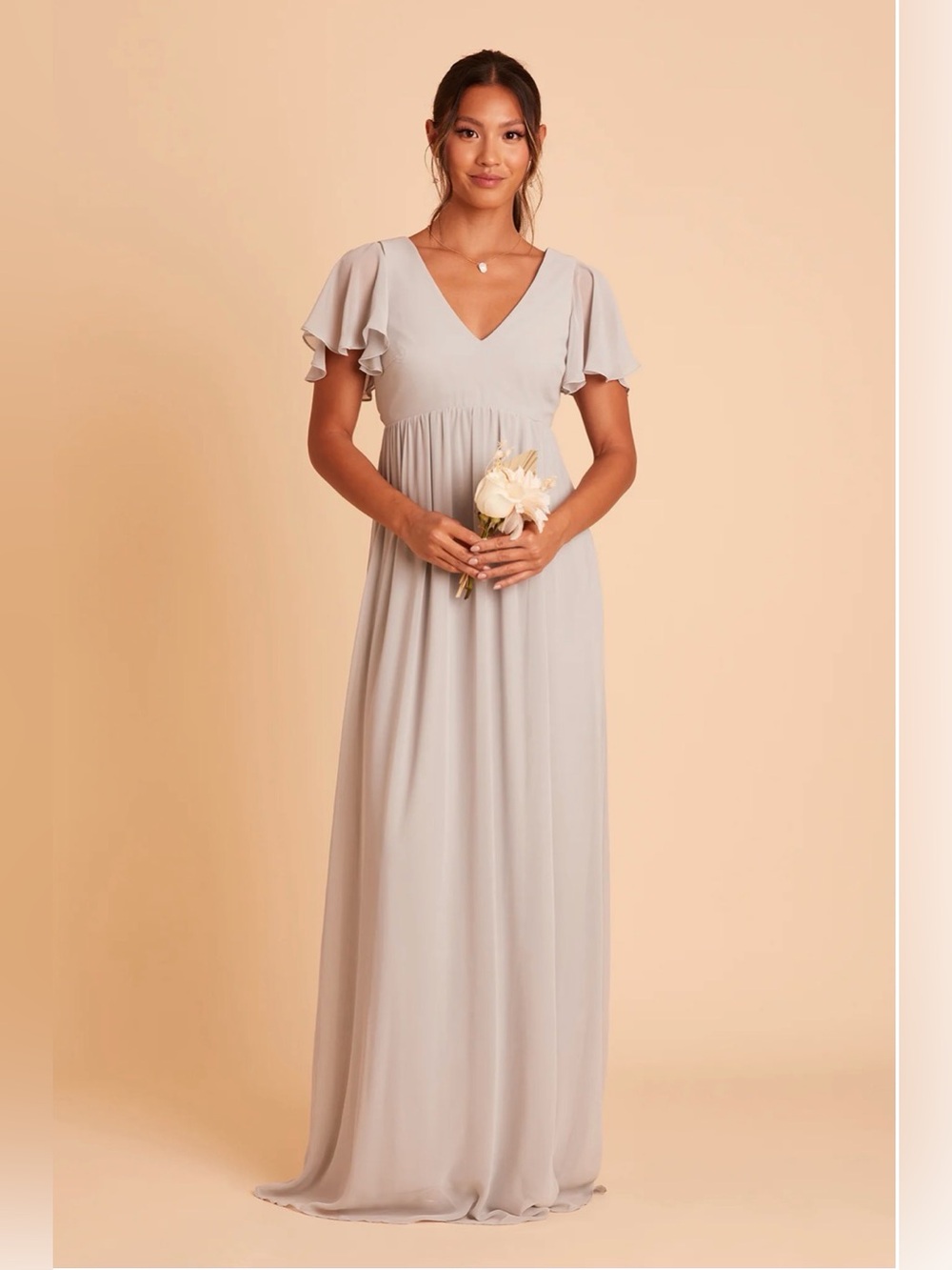 NWT Birdy Grey Hannah Empire Bridesmaid Dress – Dove Gray – XL